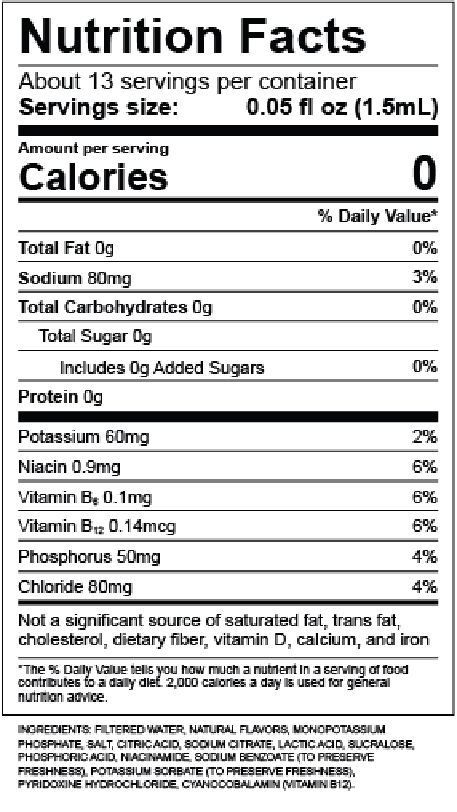 Hit Stick Nutrition Label