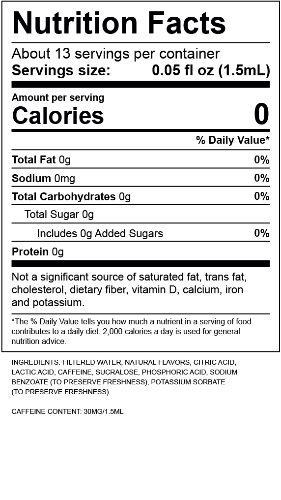 Pumpkin Spice Iced Coffee Nutrition Label