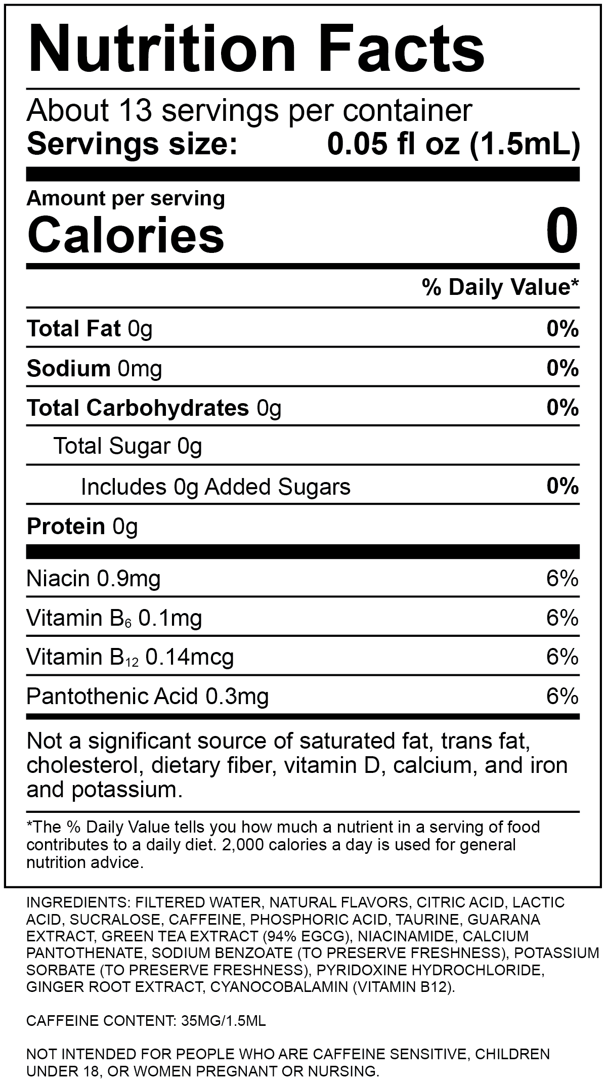 Nebula Nutrition Label