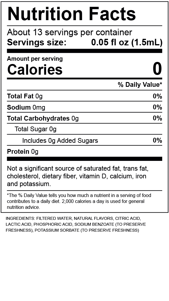 Lilikoi Nutrition Label