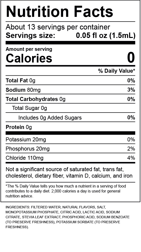 Berry Blend Nutrition Label