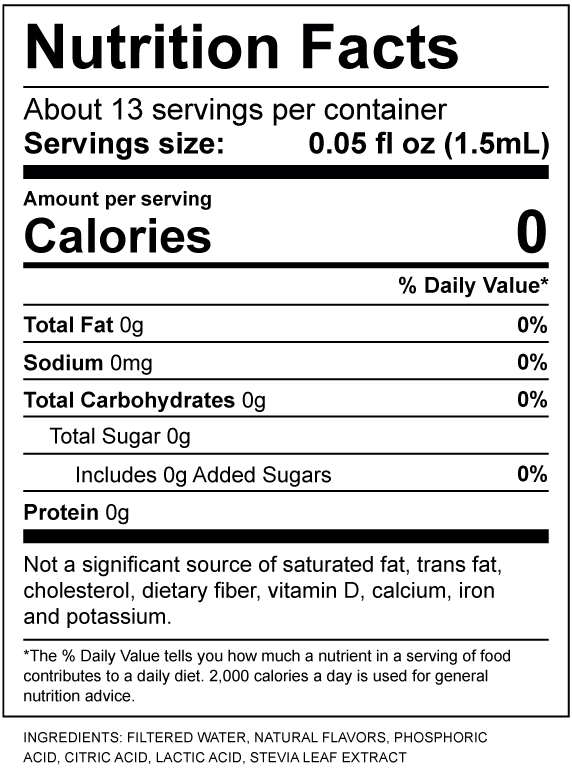 Orangutan Orange Nutrition Label