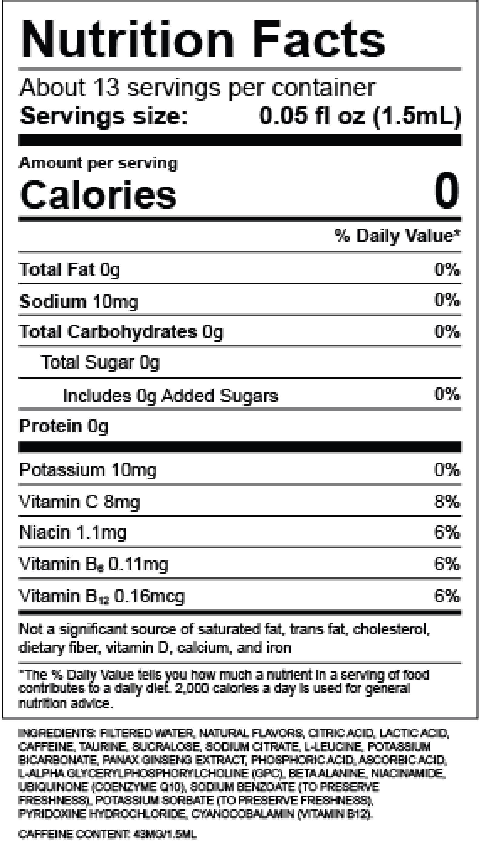 Nocturnal Nutrition Label