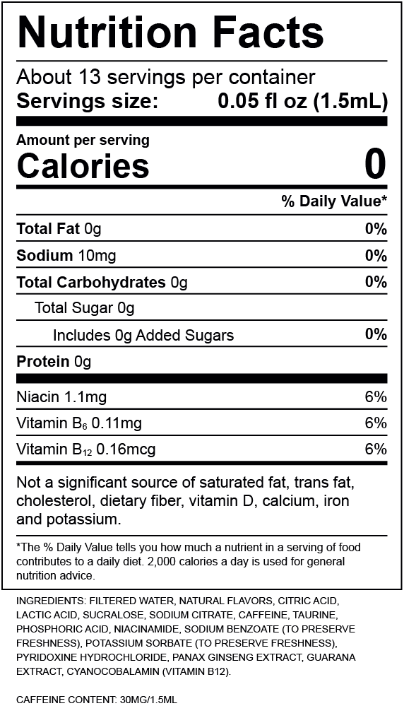 Blackberry Nutrition Label