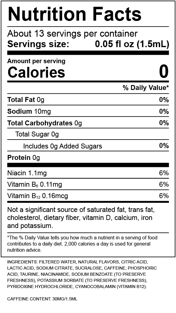 Citrus Twist Nutrition Label