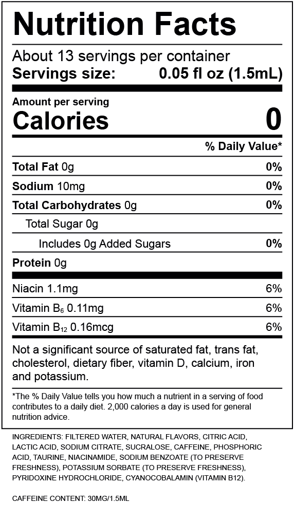 Grape Nutrition Label