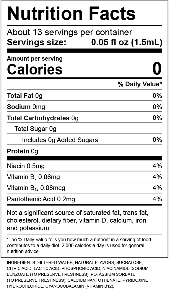 Blueberry Grape Nutrition Label