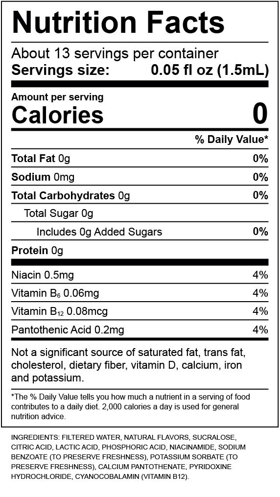 Peach Mango Nutrition Label