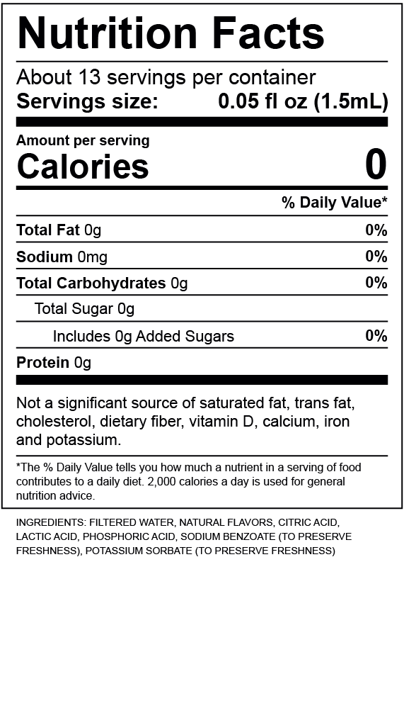 Lemon Nutrition Label