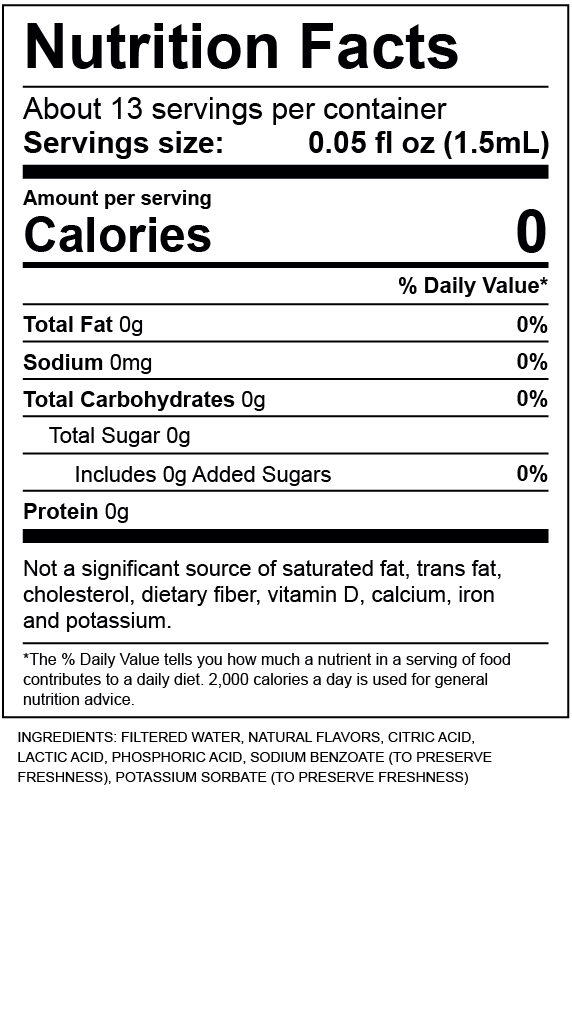 Pear Nutrition Label