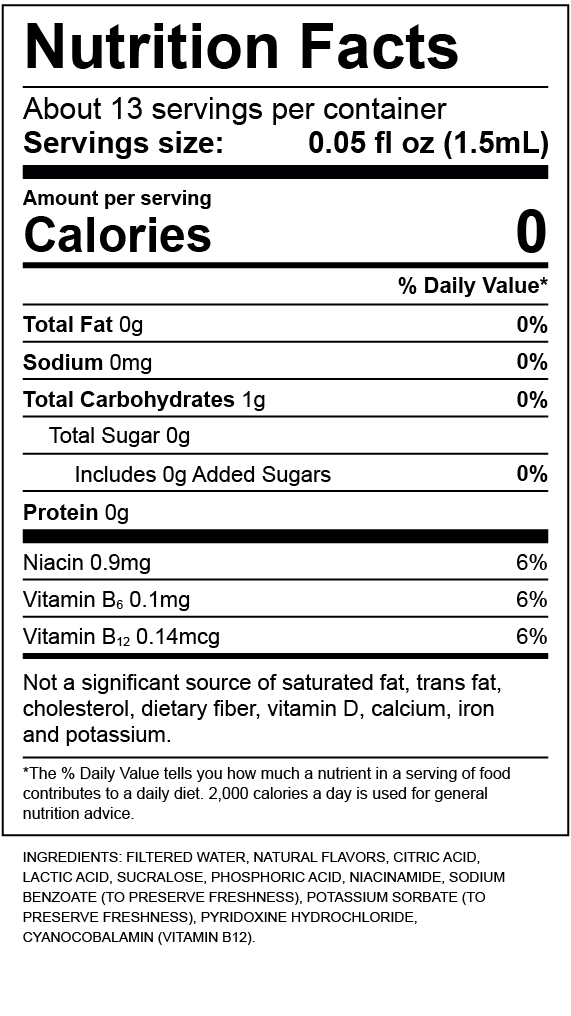 Raspberry Lemonade Nutrition Label