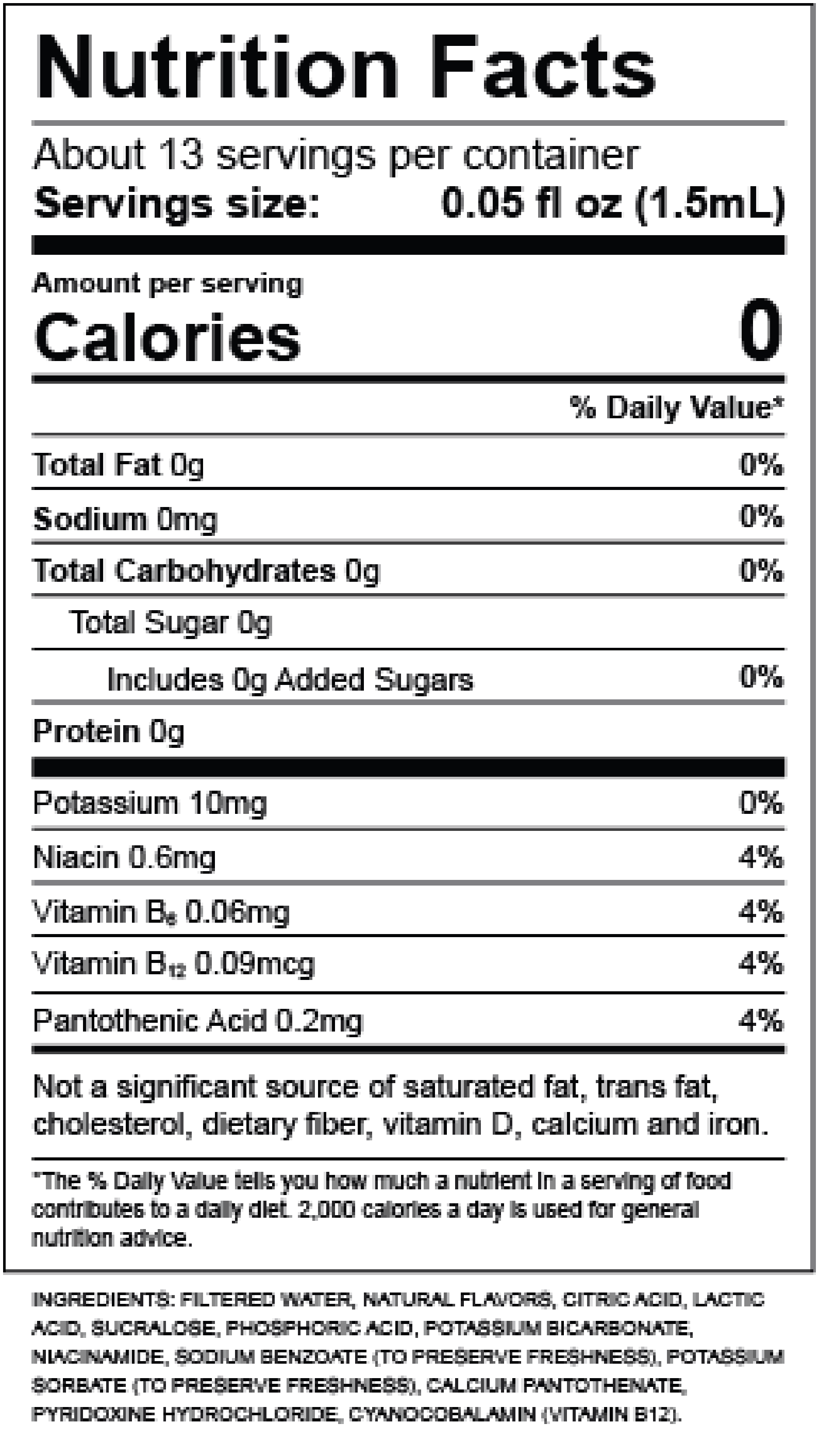 Strawberry Kiwi Nutrition Label