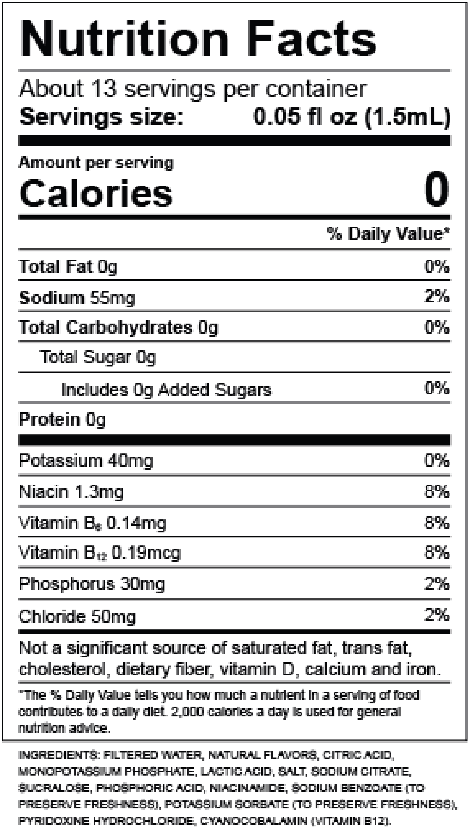 Tropical Blast Nutrition Label